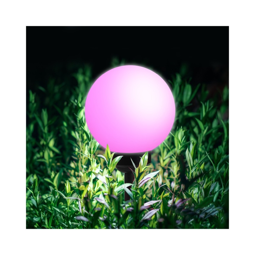 Lampe solaire SPHERE LED RGB — 1,2 V, IP44, 200 mAh, Ø 20 cm