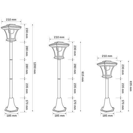Lampe solaire TIRANA LED/1,6W/5V IP44