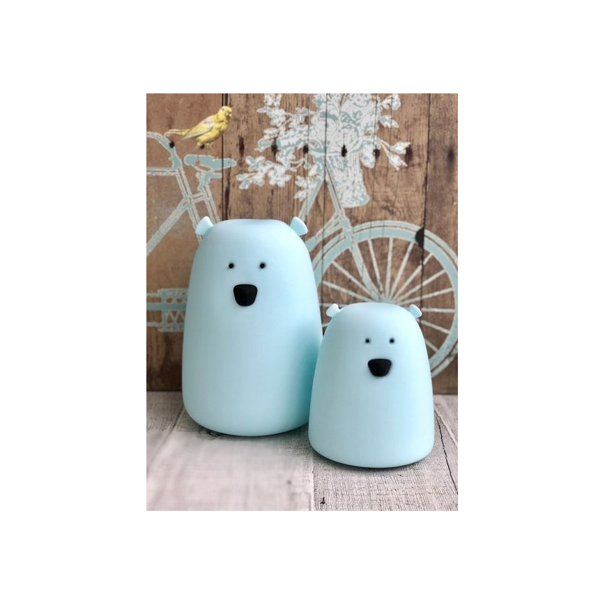 Lampe tactile LED RGB pour enfants BEAR LED/0,8W/5V blanche + USB
