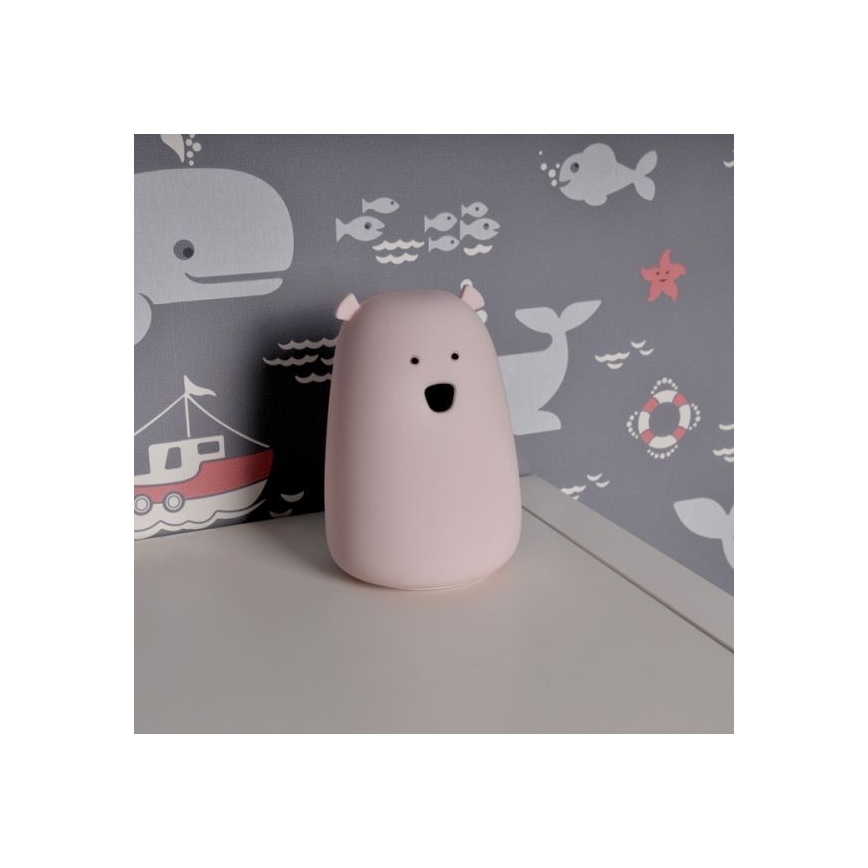 Lampe tactile LED RGB pour enfants BEAR LED/0,8W/5V rose+USB