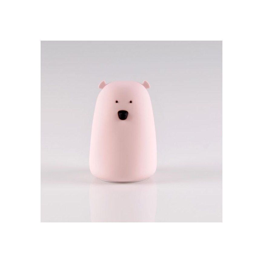 Lampe tactile LED RGB pour enfants BEAR LED/0,8W/5V rose+USB