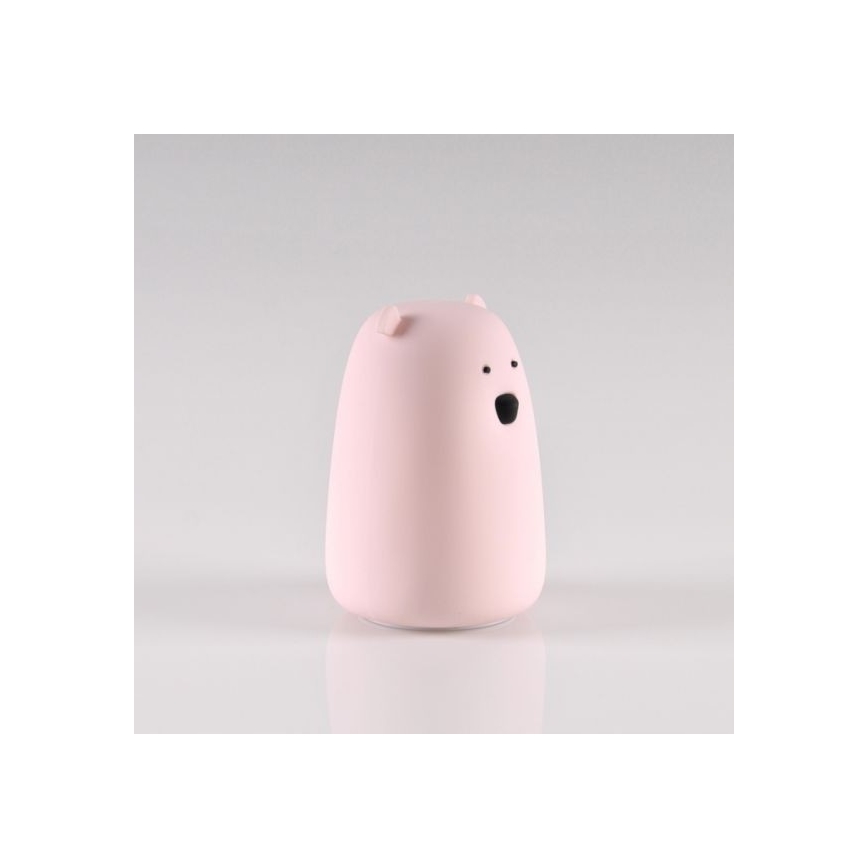 Lampe tactile LED RGB pour enfants BEAR LED/0,8W/5V rose+USB