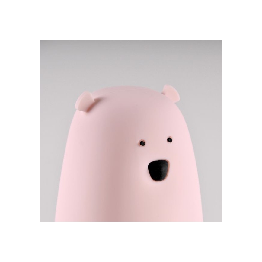 Lampe tactile LED RGB pour enfants BEAR LED/0,8W/5V rose+USB