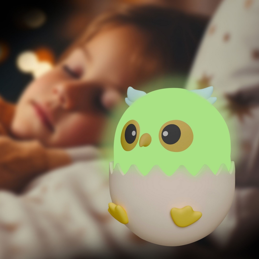 Lampe tactile pour enfants RGBW à intensité variable LED/1W/5V USB 1200 mAh hibou bleu