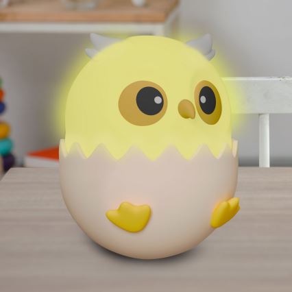 Lampe tactile pour enfants RGBW à intensité variable LED/1W/5V USB 1200 mAh hibou bleu