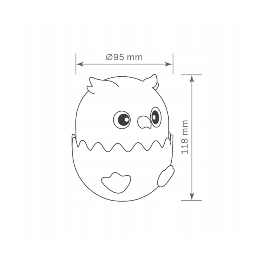 Lampe tactile pour enfants RGBW à intensité variable LED/1W/5V USB 1200 mAh hibou rose