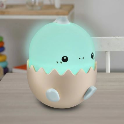 Lampe tactile RGBW pour enfants à intensité variable BABY DINO LED/0,75W/5V 1200mAh bleu