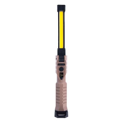 Lampe torche de travail rechargeable à intensité variable avec fonction batterie portative LED/4W/5V IPX4 600 lumens 2000 mAh