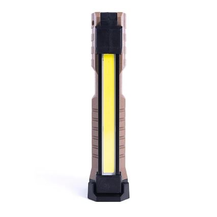 Lampe torche de travail rechargeable à intensité variable avec fonction batterie portative LED/4W/5V IPX4 600 lumens 2000 mAh