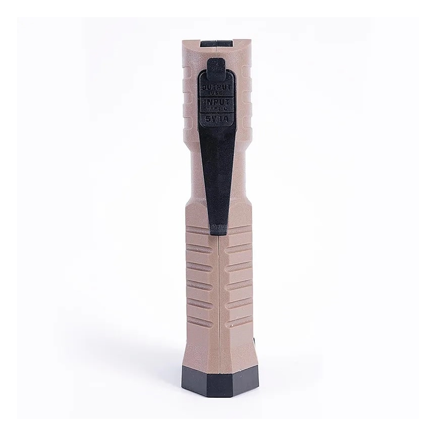 Lampe torche de travail rechargeable à intensité variable avec fonction batterie portative LED/4W/5V IPX4 600 lumens 2000 mAh