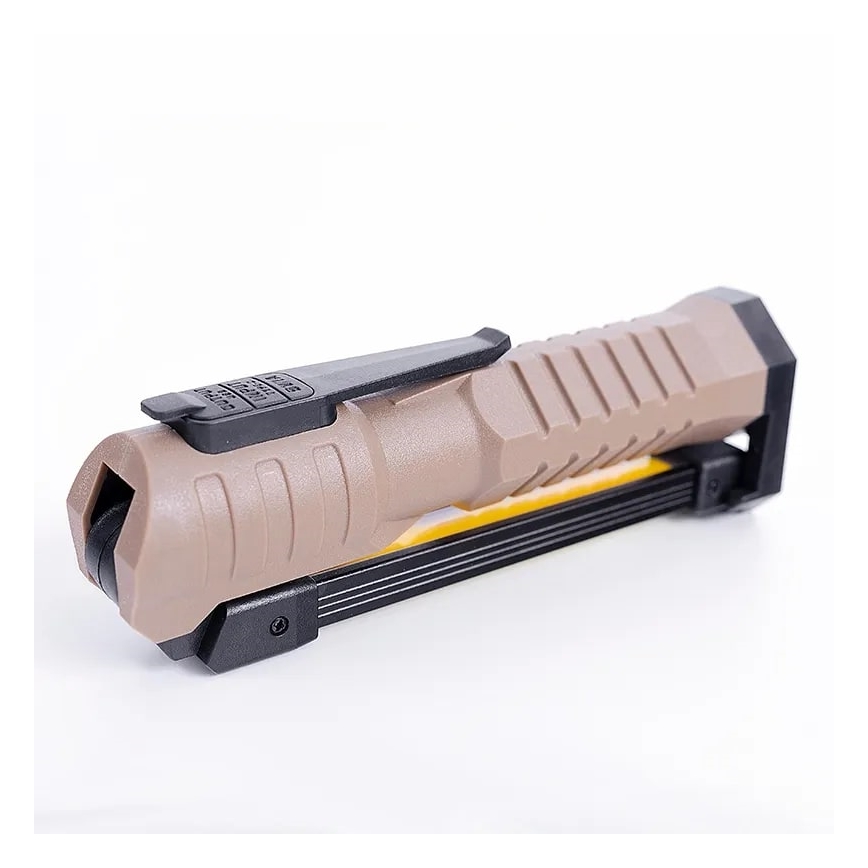 Lampe torche de travail rechargeable à intensité variable avec fonction batterie portative LED/4W/5V IPX4 600 lumens 2000 mAh