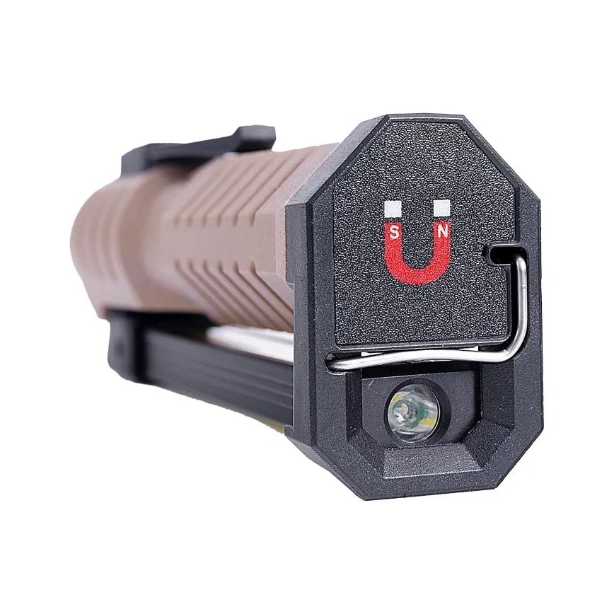 Lampe torche de travail rechargeable à intensité variable avec fonction batterie portative LED/4W/5V IPX4 600 lumens 2000 mAh