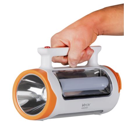 Lampe torche rechargeable à intensité variable 2 en 1 avec fonction batterie portative LED/5 W/230 V 3500 mAh