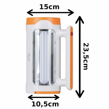 Lampe torche rechargeable à intensité variable 2 en 1 avec fonction batterie portative LED/5 W/230 V 3500 mAh