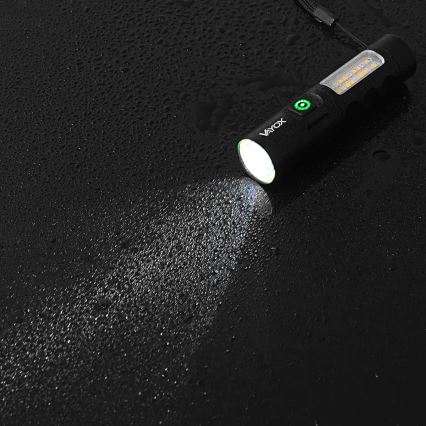 Lampe torche rechargeable à intensité variable avec une lumière rouge LED/5W/5V IPX4 250 brillant 2000 mAh