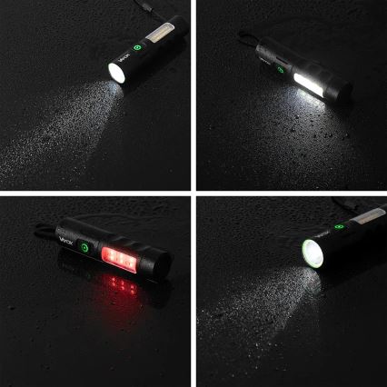 Lampe torche rechargeable à intensité variable avec une lumière rouge LED/5W/5V IPX4 250 brillant 2000 mAh
