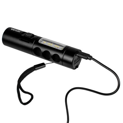 Lampe torche rechargeable à intensité variable avec une lumière rouge LED/5W/5V IPX4 250 brillant 2000 mAh