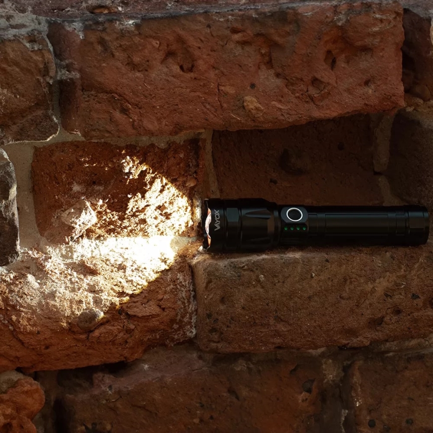 Lampe torche rechargeable à intensité variable avec fonction batterie portative LED/30 W/5 V IPX5 1060 brillant 5000 mAh
