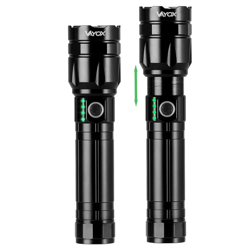 Lampe torche rechargeable à intensité variable avec fonction batterie portative LED/30 W/5 V IPX5 1060 brillant 5000 mAh