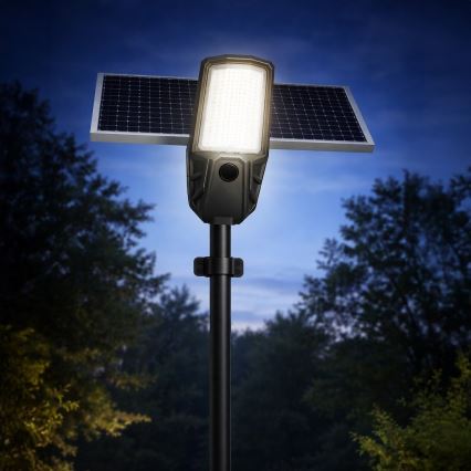 Lampione stradale LED dimmerabile con sensore e pannello solare KOBRA LED/400W/3,2V 24000 mAh IP65 antracite + telecomando