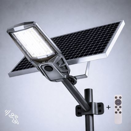Lampione stradale LED dimmerabile con sensore e pannello solare KOBRA LED/400W/3,2V 24000 mAh IP65 antracite + telecomando