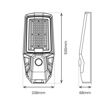 Lampione stradale LED dimmerabile con sensore e pannello solare KOBRA LED/400W/3,2V 24000 mAh IP65 antracite + telecomando