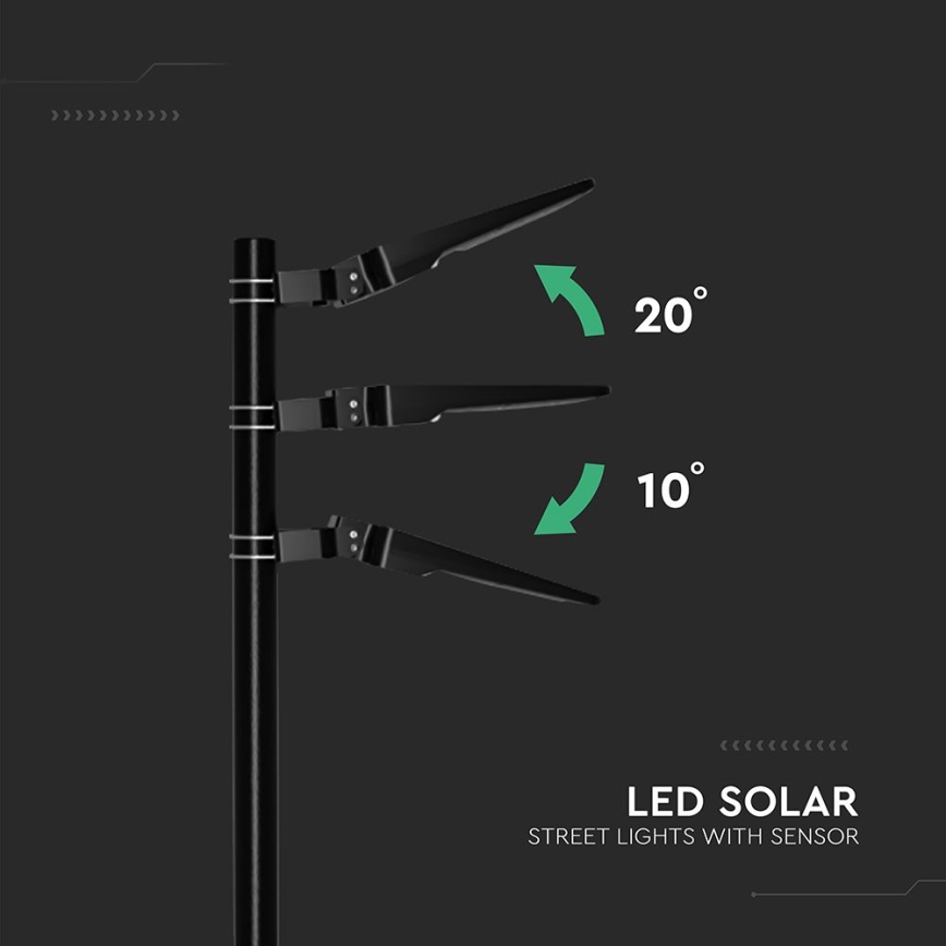 Lampione solare da strada con sensore LED/20W/7,4V IP65 5400 mAh