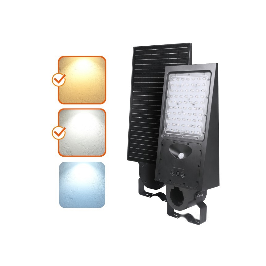 Lampione solare stradale dimmerabile a LED con sensore STREET LED/30W/9,6V 3000/4000K 6000 mAh IP65 + telecomando