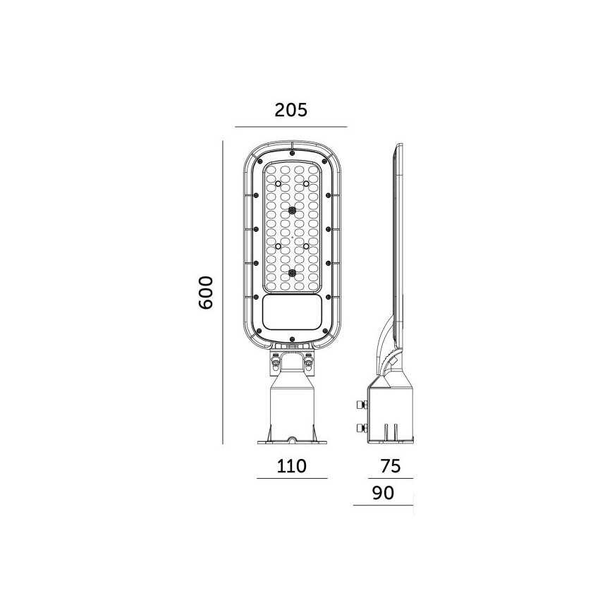 Lampione stradale a LED BRELUXO LED/200W/230V 4000K IP65