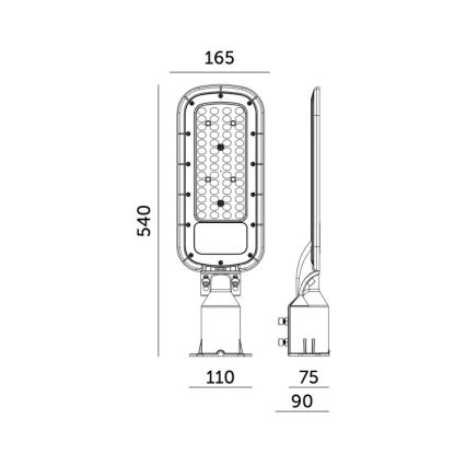 Lampione stradale LED BRELUXO 150W/230V 4000K IP65