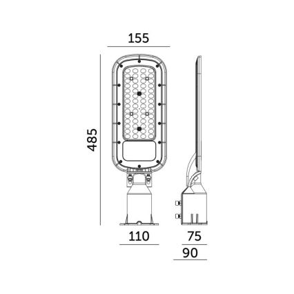 Lampione stradale LED BRELUXO LED/100W/230V 4000K IP65