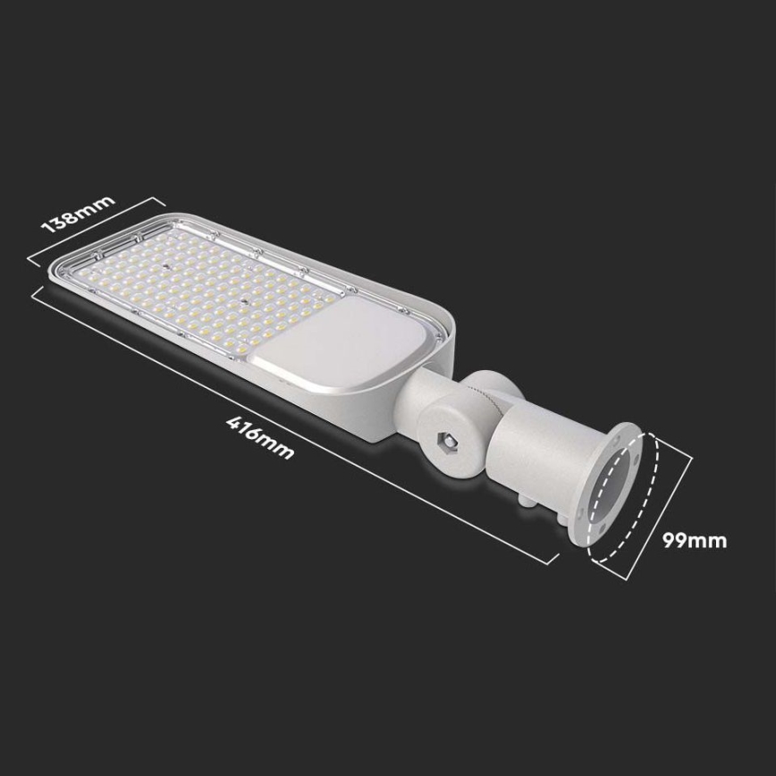 Lampione stradale LED con sensore e chip Samsung, 30W/230V, 6500K, IP65