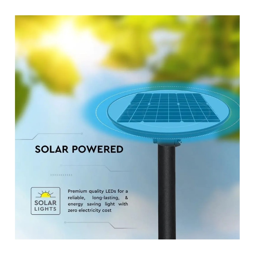 Lampione stradale solare a LED con sensore LED/10W/3,2V 6500K IP65 + telecomando