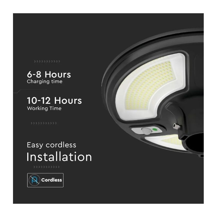 Lampione stradale solare a LED con sensore LED/10W/3,2V 6500K IP65 + telecomando