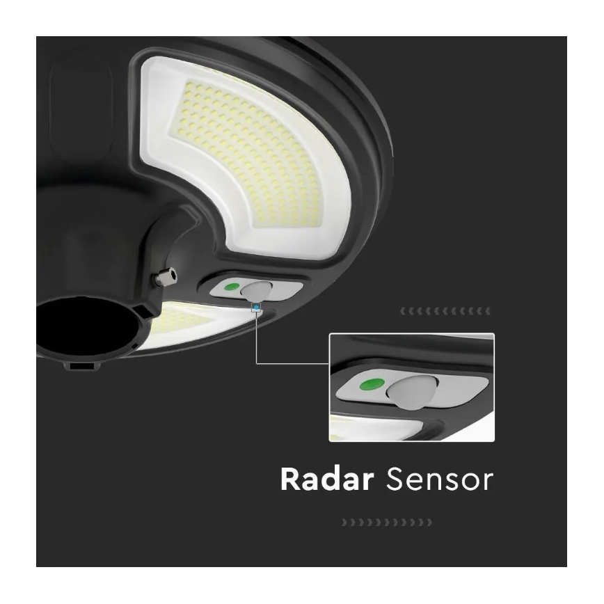 Lampione stradale solare a LED con sensore LED/10W/3,2V 6500K IP65 + telecomando