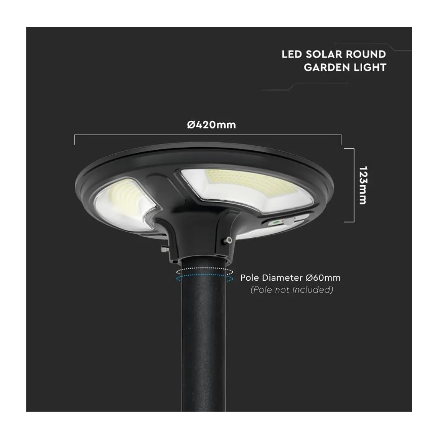 Lampione stradale solare a LED con sensore LED/10W/3,2V 6500K IP65 + telecomando