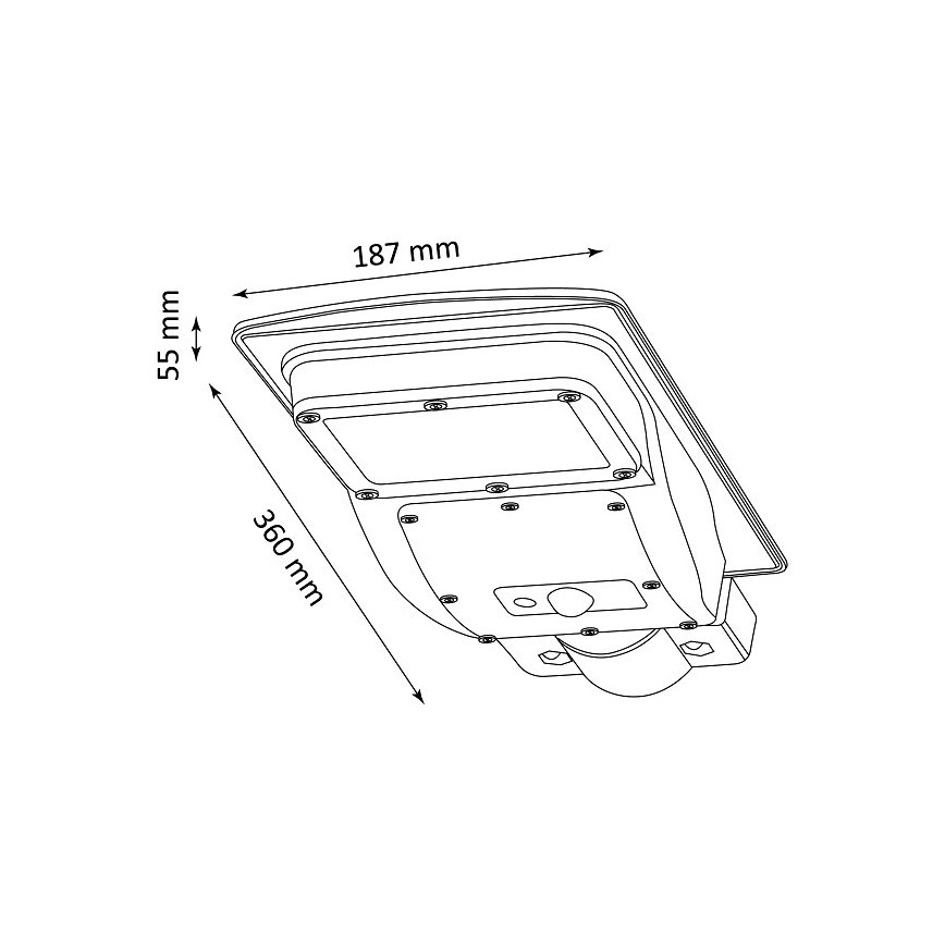 Lampione stradale solare a LED con sensore STREET LED/3W/3,2V IP65 + telecomando