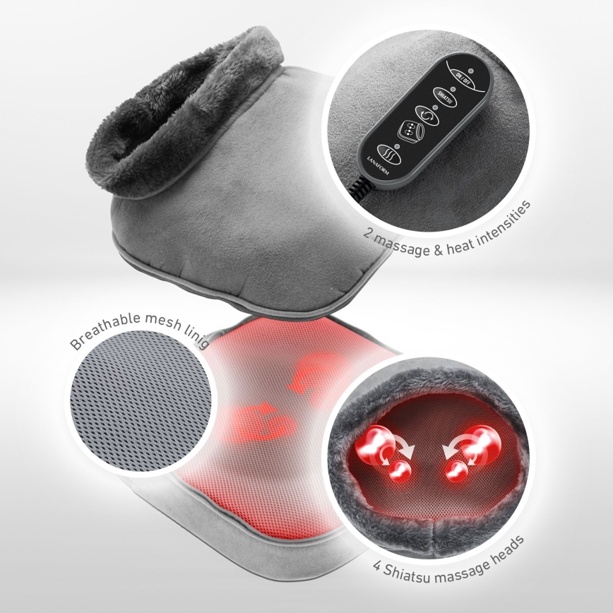 Lanaform - Appareil de massage électrique pour les pieds 2 en 1 SHIATSU 30 W/230 V