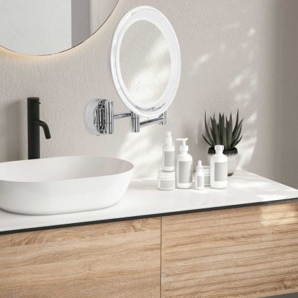 Lanaform - LED-Wand-Kosmetikspiegel WALL LED/4xAAA