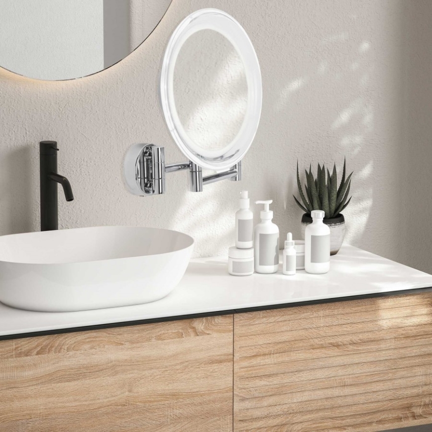 Lanaform - LED-Wand-Kosmetikspiegel WALL LED/4xAAA