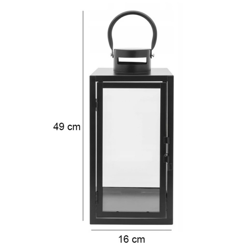Lanterna decorativa 49 cm nera