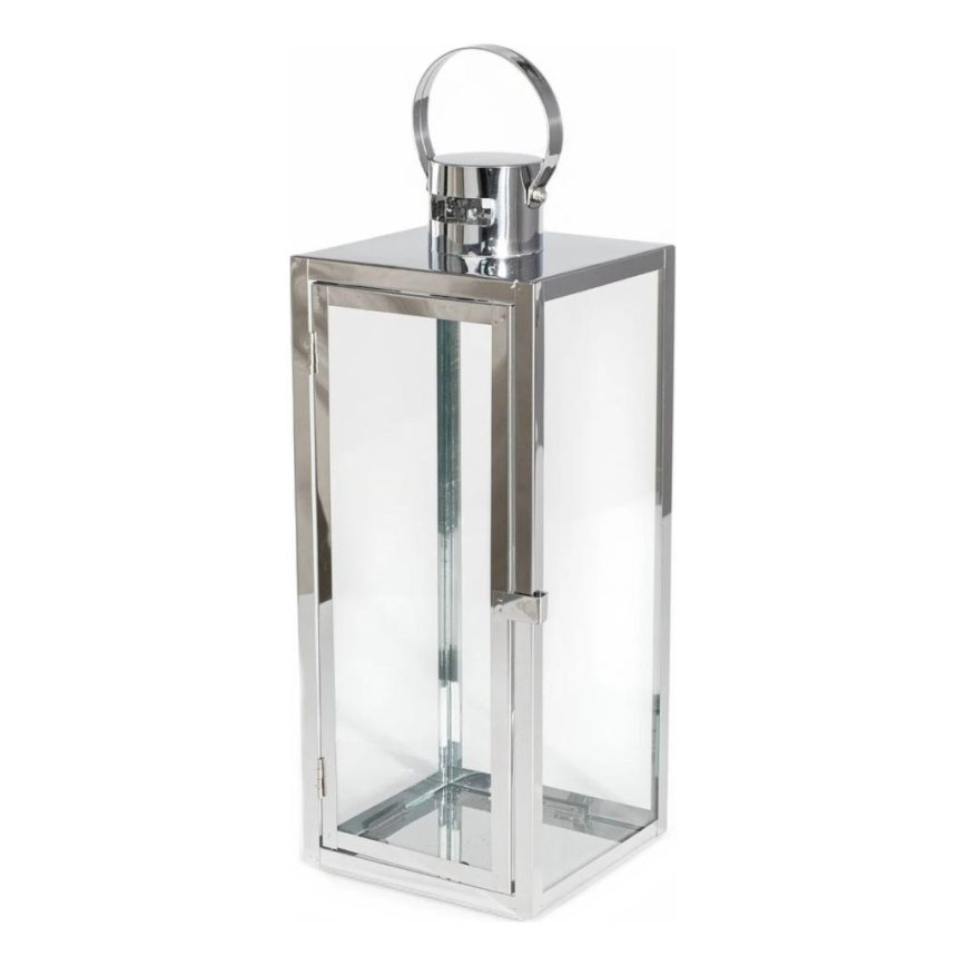 Lanterna decorativa 63 cm in cromo lucido