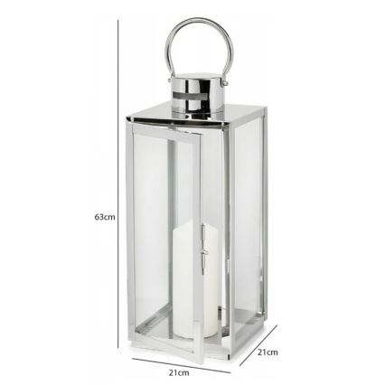 Lanterna decorativa 63 cm in cromo lucido