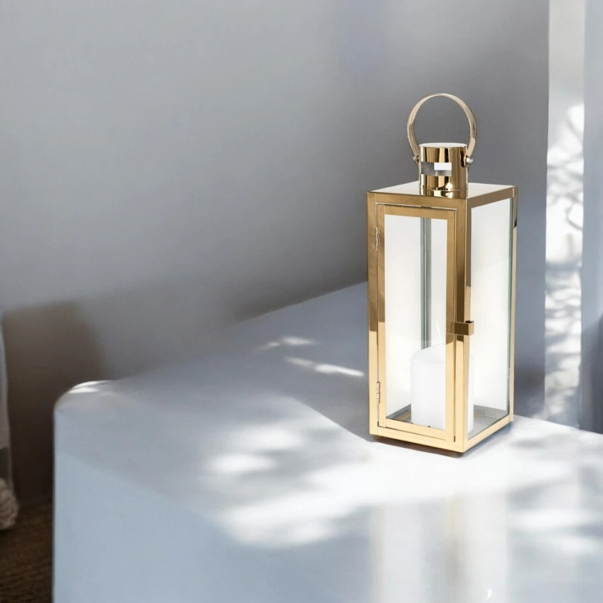 Lanterna decorativa dorata 38 cm