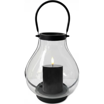 Lanterna decorativa GLASSY 25 cm nera