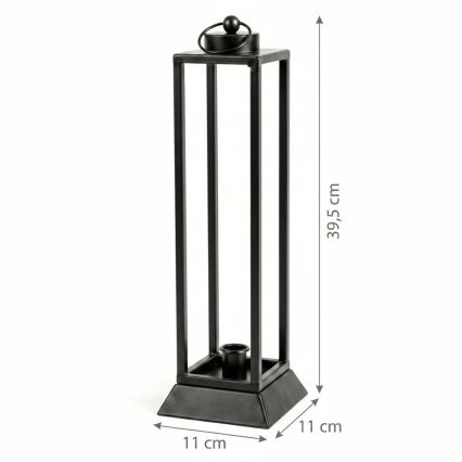 Lanterna decorativa HALL 39,5 cm nera