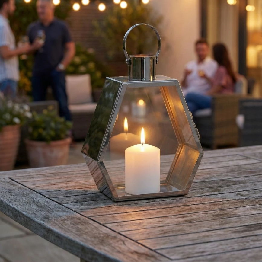 Lanterna decorativa PALACE 34 cm, cromo lucido