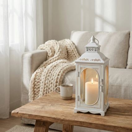 Lanterna decorativa ROSEHILL, 40 cm, bianca