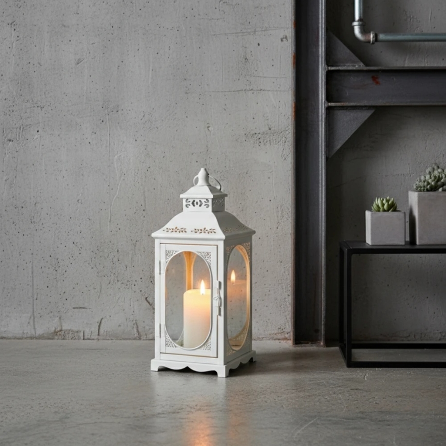 Lanterna decorativa ROSEHILL, 40 cm, bianca