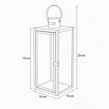 Lanterna decorativa TOWER 29 cm cromo lucido